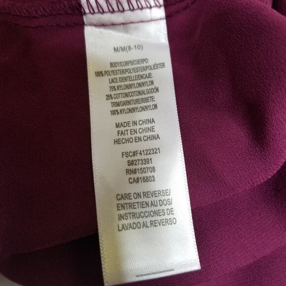 Signature Collection Bell Sleeve Blouse Purple Medium - Picture 3 of 5